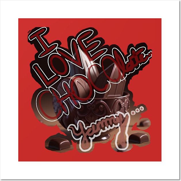 I love chocolate || I am a chocolate lover Wall Art by RBudhiya_Art